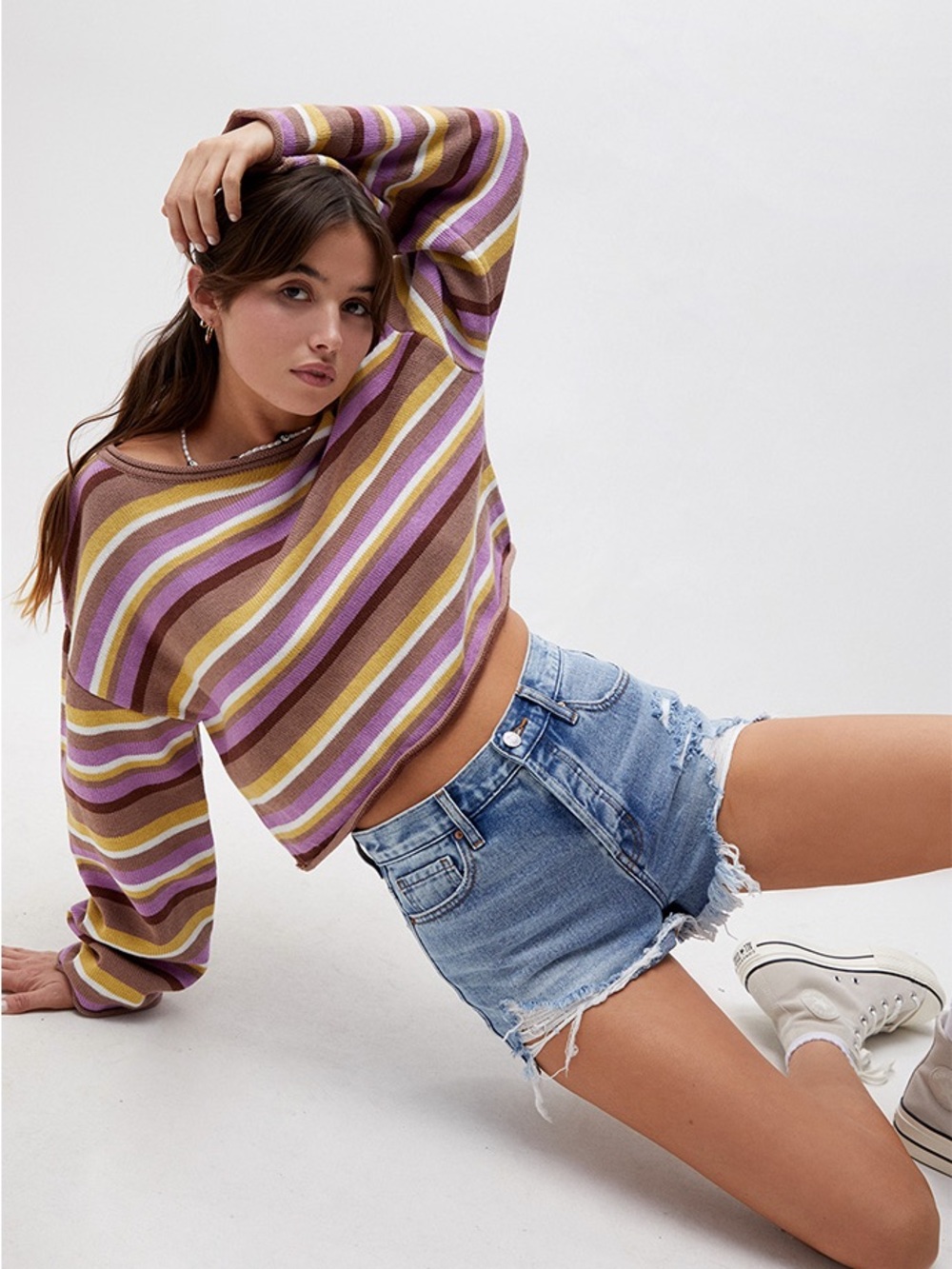 PacSun Vintage High Rise Distressed Light Blue Denim Jean Shorts